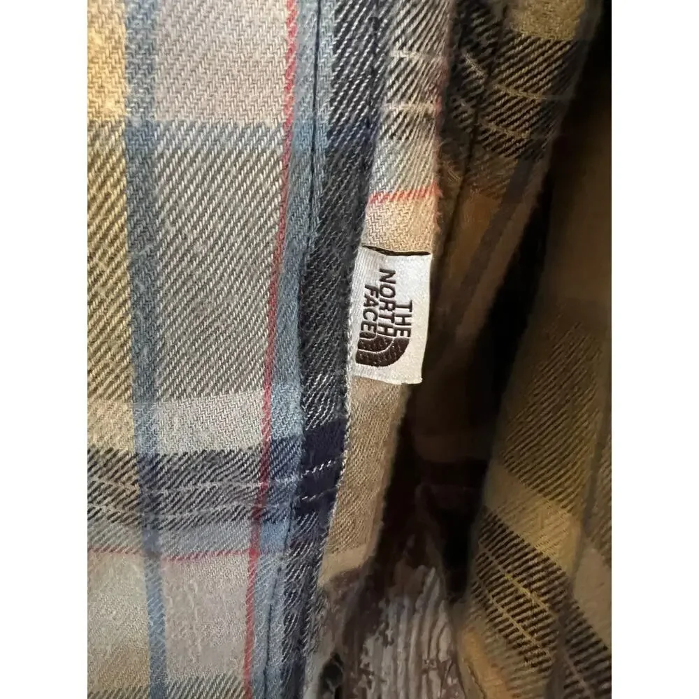 THE NORTH FACE MENS LONG SLEEVE BUTTON DOWN PLAID FLANNEL SIZE M